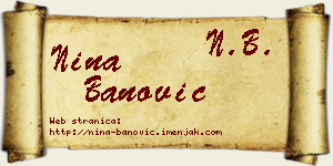 Nina Banović vizit kartica